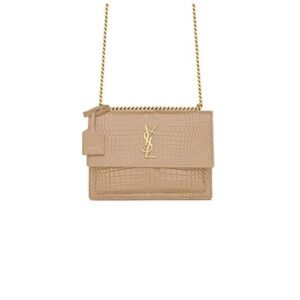 YSL Crocodile-embossed leather SUNSET Medium