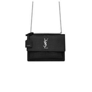 YSL Crocodile-embossed leather SUNSET Medium