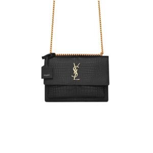 YSL Crocodile-embossed leather SUNSET Medium
