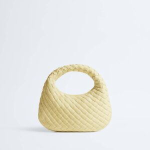 Mini Handbag in Intrecciato Nappa Leather Pale Yellow