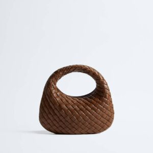 Mini Handbag in Intrecciato Nappa Leather Brown