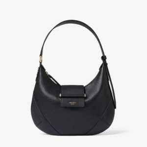 Bar Hobo Small Black Biker Leather Shoulder Bag