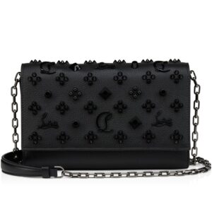 Paloma Loubinthesky leather wallet on chain - Black Ultrablack