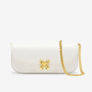 Small Skull Flower Cross-Body Bag in Ivory