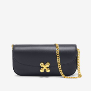 Small Skull Flower Cross-Body Bag in Black
