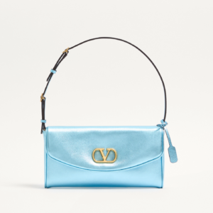 VALENTINO GARAVANI DEVAIN SMALL METALLIC NAPPA SHOULDER BAG