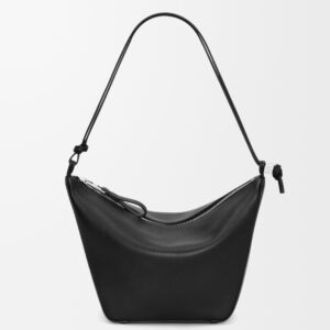Hammock Hobo Mini Smooth Leather Shoulder Bag, Black