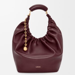 Medium Squeeze bag in mellow nappa lambskin, Dark Burgundy