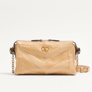 Valentino Garavani Panthea Small Shoulder Bag In Nappa Leather With A Chevron Pattern