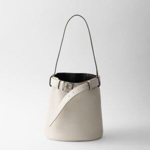 Prada Buckle Leather Bucket Bag