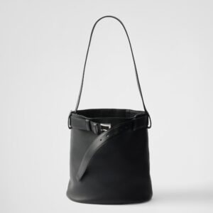 Prada Buckle leather bucket bag with belt