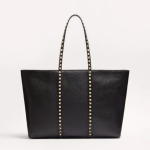 Tote Bag In Grainy Leather With Studs